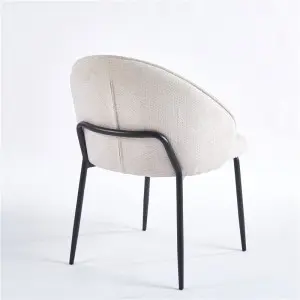 Barbara Dining Chair Upholstered Seat with KD Metal Frame.