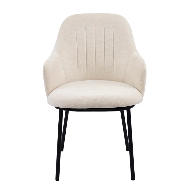 Brant Dining Chair with Arm Upholstered Seat in Metal Frame. Featured Image