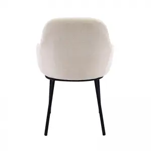 Brant Dining Chair with Arm Upholstered Seat in Metal Frame.