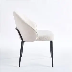 Barbara Dining Chair Upholstered Seat with KD Metal Frame.