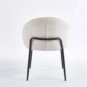 Barbara Dining Chair Upholstered Seat with KD Metal Frame.