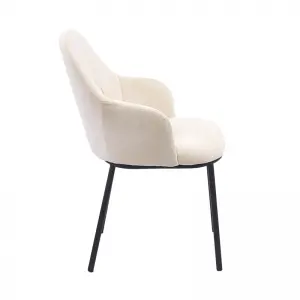Brant Dining Chair with Arm Upholstered Seat in Metal Frame.