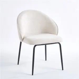 Barbara Dining Chair Upholstered Seat with KD Metal Frame.