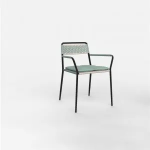 Outdoor Woven Rope Chair in Olefin Material Indoor and Outdoor Use