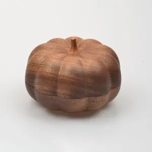 Maya Ebony Pumpkin Storage Box Set of 2 Wood Crafts