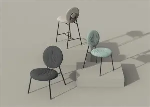 Cleo Counter Height Bar Stools Upholstered with Backs and Metal Legs