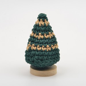Abril Chrismas Woven Tree In Pine Solid Wood Holder